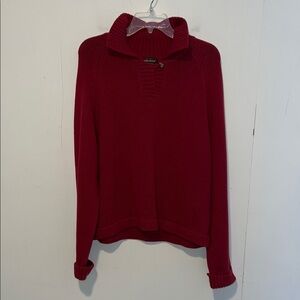 Woolrich Deep Red V Neck Sweater Ruby 072626